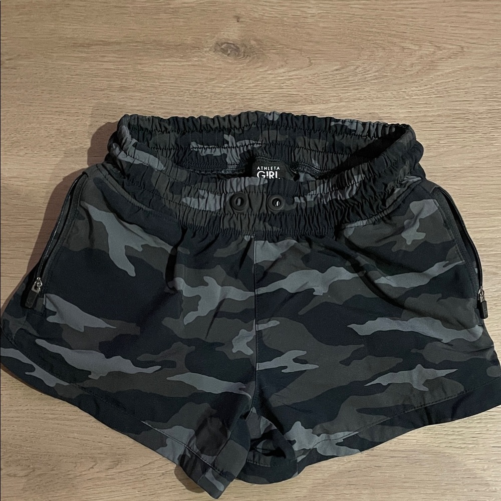 Athleta Girl Gray Camo Athletic Shorts